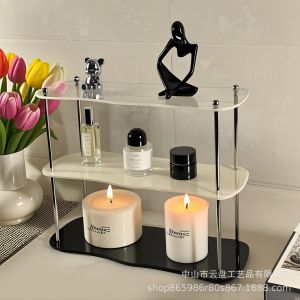 2-3layer Desktop Storage Rack Water Cup Storage High-value Cup Rack Detachable Acrylic Perfume Figure Display Stand Ins Style