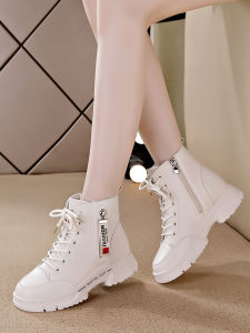 Womens Martin Boots Autumn Winter Leather Short Boots Thick Bottom Shoes Spring Summer Versatile Casual round Toe Boots