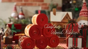 6.5cm Christmas Ribbon2.7M/Roll Christmas Ribbon Christmas tree decorations Gift wrapping ribbon JVL