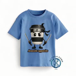 BUTTON DOWN / VIRAL Kaos anak distro kombinasi motif ASSASINO / pendek LAKI" dan PEREMPUAN/COTTON COMBED PREMIUM