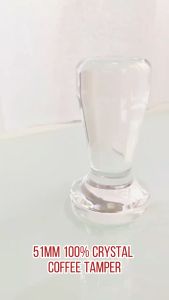 LAHOME Premium Crystal Clear Tamper Coffee Tamper 51MM 100%Crystal Espresso Tamper Tamping Tool