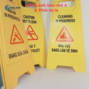 Biển cảnh báo chữ A màu vàng chất liệu nhựa ABS biển cảnh báo xách tay đẽ di chuyển biển cảnh báo trơn trượt khu vực làm vệ sinh biển cảnh báo đang sửa chữa biển Phôi tự in Hàng chất lượng loại 1