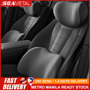 🇵🇭 SEAMETAL Car Headrest Lumbar Pillow Neck Support Car Seat Waist Protector Travel Guard Auto Supplies Accessories