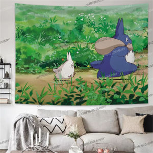 Bandai | Hayao Miyazaki Totoro Background Cloth Ins Hanging Dormitory Wall Cloth Tapestry Cloth Anime Hanging Paint Wall Bedhead Tapestry