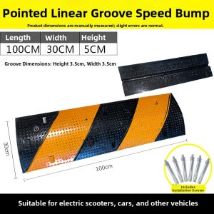 LUKAIQI | Car Speed Limit Bump Buffer Strip Rubber Cast Steel Thickening