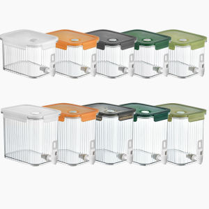 【New Arrival】 2.5/3.5L Fridge Drink Dispenser Cold Drink Container Clear Refrigerator Drink Bucket for Iced Tea Lemonade Juice Milk