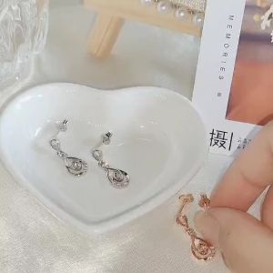 Her Jewellery Laycie Dangling Earrings - Luxury Crystal Embellishments plated with 18K Gold