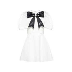 Black and White Butterfly Print Lightweight Dress