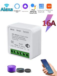 Công Tắc WiFi Thông Minh Tuya 16A 20A 433Mhz Tích Hợp Bộ Thu Tín Hiệu Điều Khiển 2 Chiều Tương Thích Với Alexa Google Home Ứng Dụng Điều Khiển Từ Xa Tương Thích Với Smart Life