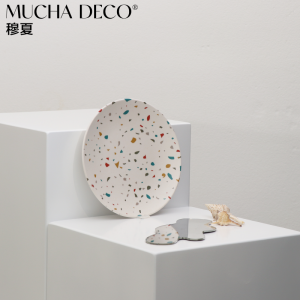 Nordic Creative Bamboo Fiber Drawing Plate Enviromental Childrens Tableware Picnic Plate Eco-Friendly Hand-Painted Dinnerware