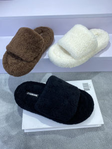 Autumn Winter New Style Thick Bottom Platform Sheepskin Slippers Womens Heightening Fur Shoes Leather Fur Integrated Outdoor Wear