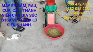 Máy Ép Cám Ngô Ốc Cá Thành Viên Cho Gà Vịt Ăn S160 Trục 3 Quả Lô Ép