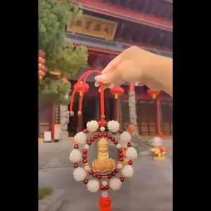 Khánh treo xe ô tô Phật Như Lai và đài sen Khánh treo liên hoa phong thủy trang trí ô tô xe hơi