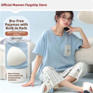 MiiOW | Summer Cotton Cooling Home Suit With Chest Pad