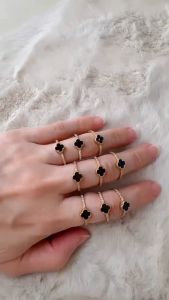 Cincin VanCleef Kombinasi Mata Putih - Anti Karat - Asli 925 - Fashionable
