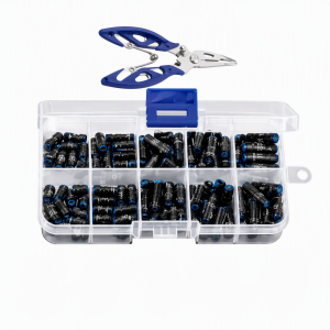 101Pcs Fishing Split Shot Sinker Weights Kit with Fishing Plier Multi Sizes Cylindrical Lead Sinkers with Storage Box