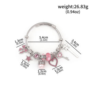 Miniso | Film Wicked: For Good Musical Bracelet Green Witch Hat Pearl Pink Crown Pearl Pendant Friendship Gift Fashion Accessory Fan Gift