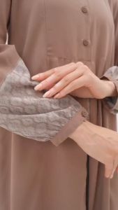 Nibras Resya 111 Gamis Ibu Ibu Terbaru Bahan Bonita Dobby Choco Grey Dusty Pink Brown Kombinasi NEW