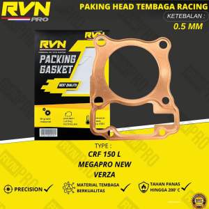 PERPAK GASKET PAKING PACKING BLOK HEAD HED TEMBAGA CRF 150 L MEGAPRO NEW VERZA CRF150L NEW MEGAPRO 64 65 66 67 68 70 72 MM RVN RACING - GASKET PERPAK RVN RACING THAILAND