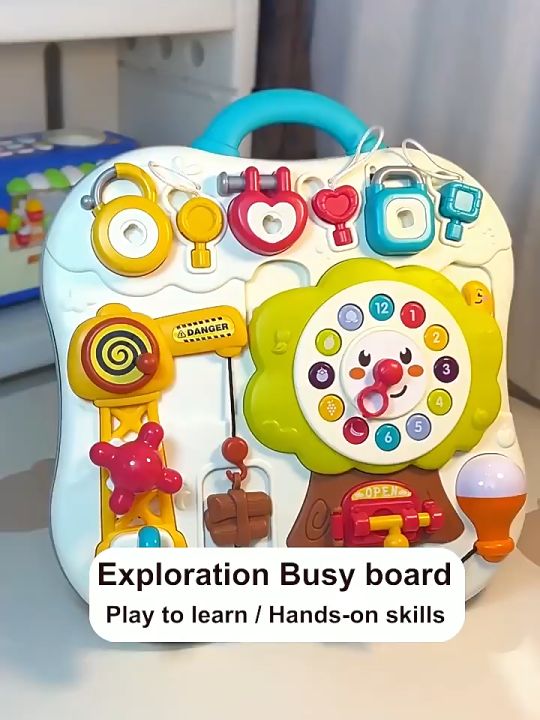 GOODWAY Exploration Busy Board Baby Sensory Board with Light