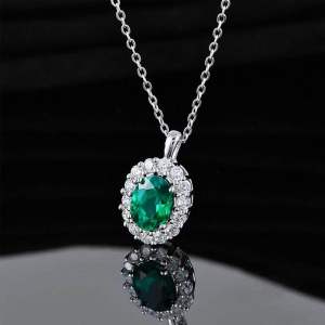 PD017249 จี้1ct Lab Grown Emerald