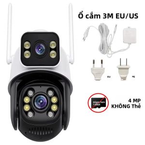 Camera IP Ngoài Trời iCsee PTZ 4K 8MP HD Màn Hình Kép WiFi Hai Ống Kính Phát Hiện Chuyển Động AI Chống Nước Camera An Ninh CCTV