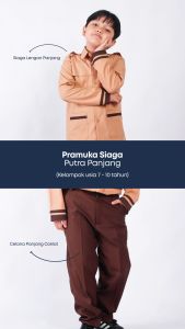 Seragam kemeja baju pramuka sd sekolah dasar siaga lengan tangan panjang putra laki laki cowok