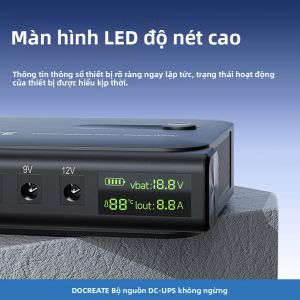 Bộ Nguồn Liên Tục UPS 36W DC1036L Với Đầu Ra 5V-24V Pin 18650 Có Thể Thay Thế Cho Thiết Bị Mạng Router NAS Modem