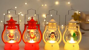 ★COD★ Lampu Lentera Natal Lampu Dekoratif Natal Lampu Lentera LED Santa Claus Selamat Natal Dekorasi Lilin Natal / Hiasan Natal