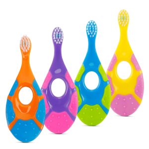 Children Toothbrush 4Pcs Silicone Finger Brush Soft Bristleswith Compact Soft Bristles and Easy Grip HandleKids Oral Care