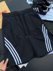 OUMULONG | Quick Drying Striped Icy Silk Shorts for Men