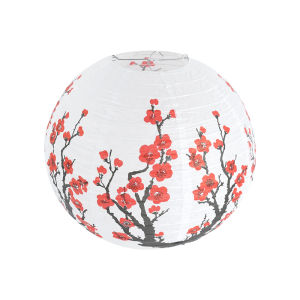 30cm Chinese Style Round Paper Lantern Plum Blossom Printed Festival Lanterns for Wedding Birthday Party Home Hanging Decoration