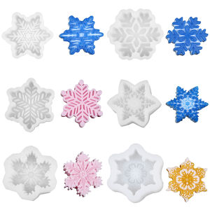 Christmas Snowflake Silicone Candle Mold DIY Soap Aroma Ornaments Crafts Making Fondant Chocolate Cake Decorating Resin Mold