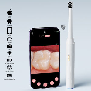 1080P HD Wireless Oral Camera with 8 LEDs Handheld WiFi Endoscope for iPhone Android&Type-C Dental Inspection Tooth Examination