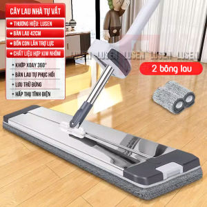 Cây lau nhà tự vắt Lusen-KN42 bàn lau lớn 42x12cm chất liệu hợp kim nhôm cao cấp chổi xoay 360 độ thông minh chính hãng Chổi Lau Nhà Bền Đẹp Cho Mọi Bề Mặt - Lazada