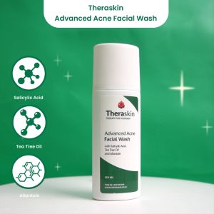 Theraskin BPOM Advanced Acne Facial Wash - Sabun Wajah Cair untuk Kulit Berjerawat dan Bruntusan dengan Salicylic Acid dan Allantoin