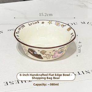 XIAOHUANGLU | Cute Personal Ceramic Noodle Bowl with Lid