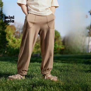 Mini Bala Antibacterial Short Sleeve T-Shirt Childrens Summer Pants Cool Sensation Cotton Blend Loose Fit Casual Wear