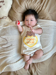cat and fish | Summer Thin Cotton Boys Bodysuit