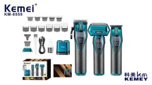 Kemei | Kemei Professional Hair Clipper Combo Rechargeable Cordless Hair Trimmer Electric Foil Shaver Hair Cutting Machine Razor for Men