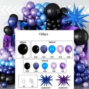 Blue Purple Series Balloon Arch Set Contains Purple Light Blue Balloons and Beauty Suitable for Theme Birthday Party Decoration