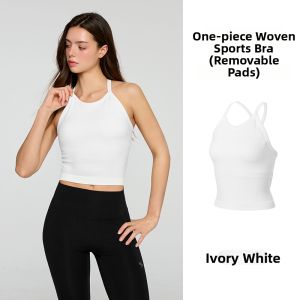 All-in-One Woven Halter Top For Yoga Back Beauty Sun Protection