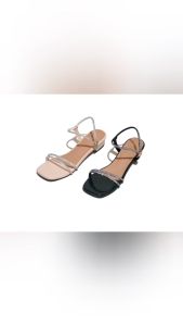 Sandal Heels Wanita 3 Cm Terbaru model Tali Belakang Mutiara Sendal Pesta