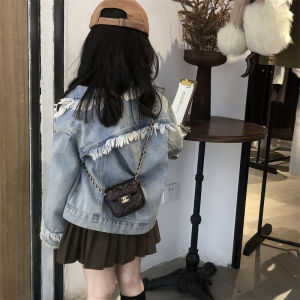 Princess Style Childrens Crossbody Bag Diamond Chain Baby Girl Single Shoulder Satchel Fashionable New 2025 Small Square Bag