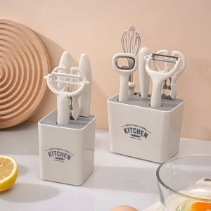 Stainless steel kitchen set of 6 bread knives fruit knife paring knife Kitchen scissors storage box Kitchen knife set