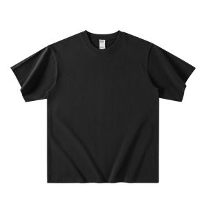 400G Heavy Weight Small Neckline Pure Cotton Short Sleeve T-Shirt Men Summer Pure White Thick American Half Sleeve Bottoming Shirt Tee