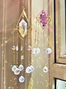 Aurora Rainbow Sun Catcher Crystal Prism Gem Decorative Hanging Ornament Bedroom Decoration Simple Modern Style Home Creative Accessories