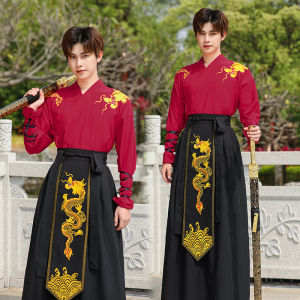 Mens Hanfu Set New Year Intersectional Jin National Style Daily Wear Polyester Fiber 100% Spring Autumn New Arrival