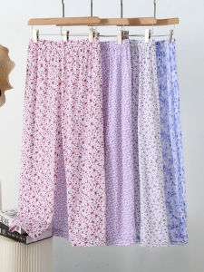 หลวม บริสุทธิ์ ผ้าฝ้าย ฤดูร้อน บ้าน กางเกง ส่วนบาง ผู้หญิง ชุดนอน กลาง เอว ยาว กางเกงขายาว สําหรับวัยกลางคนและผู้สูงอายุ