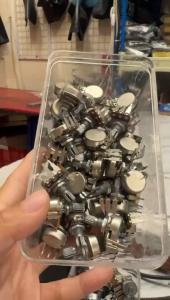 Potensio 3 pin B50k Mono Kaki 3 Tekuk Drat Potensiometer B503